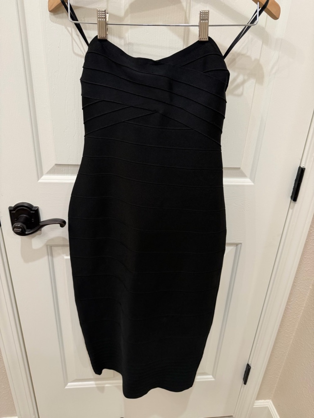 Black Bandage Body Con Strapless Dress